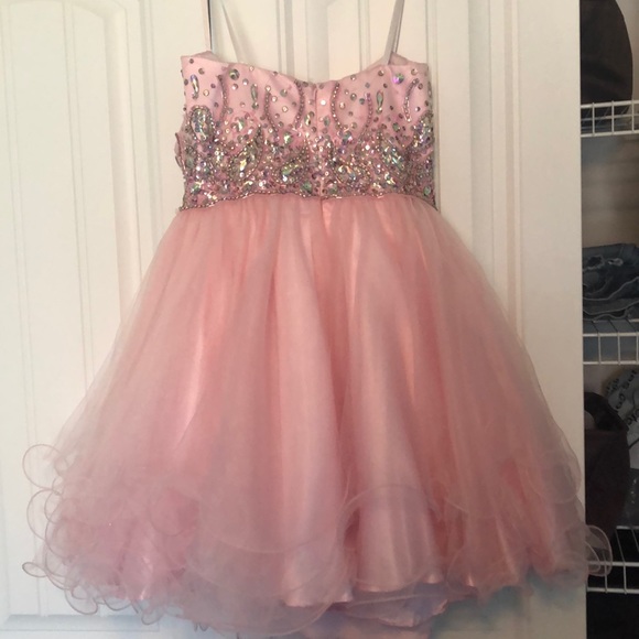 Baby Pink Sparky Homecoming Dress - Picture 4 of 5